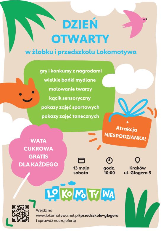 Dzień Otwarty w Przedszkolu Lokomotywa Krakowie (ul. Glogera)