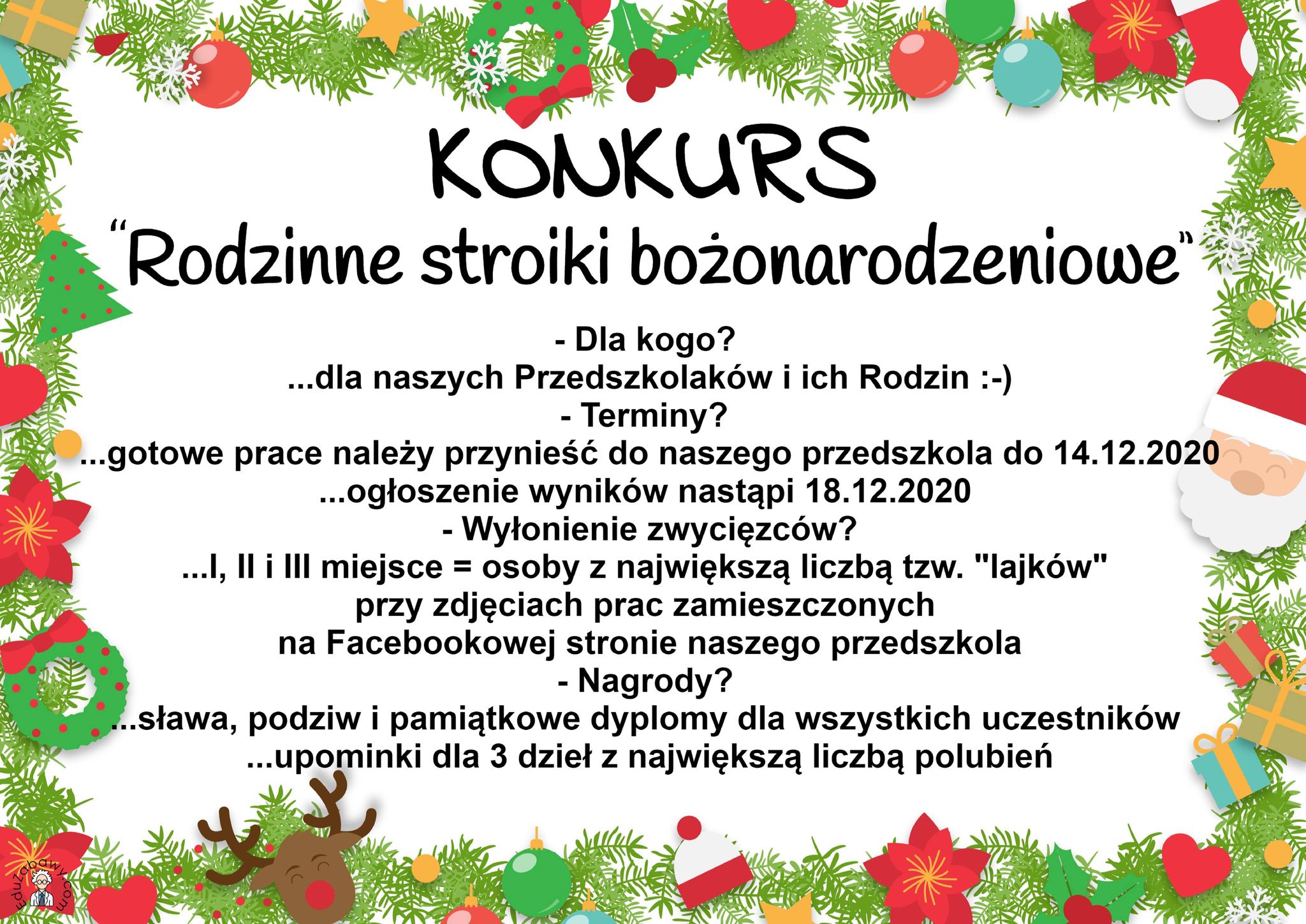 Konkurs na Najpiękniejszy Stroik Bożonarodzeniowy 