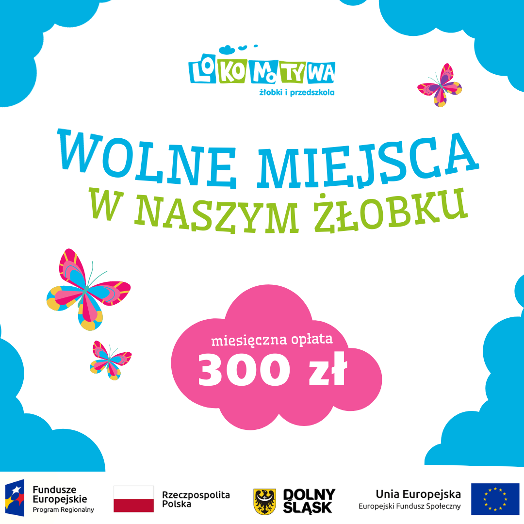 Wolne miejsca w naszym Żłobku