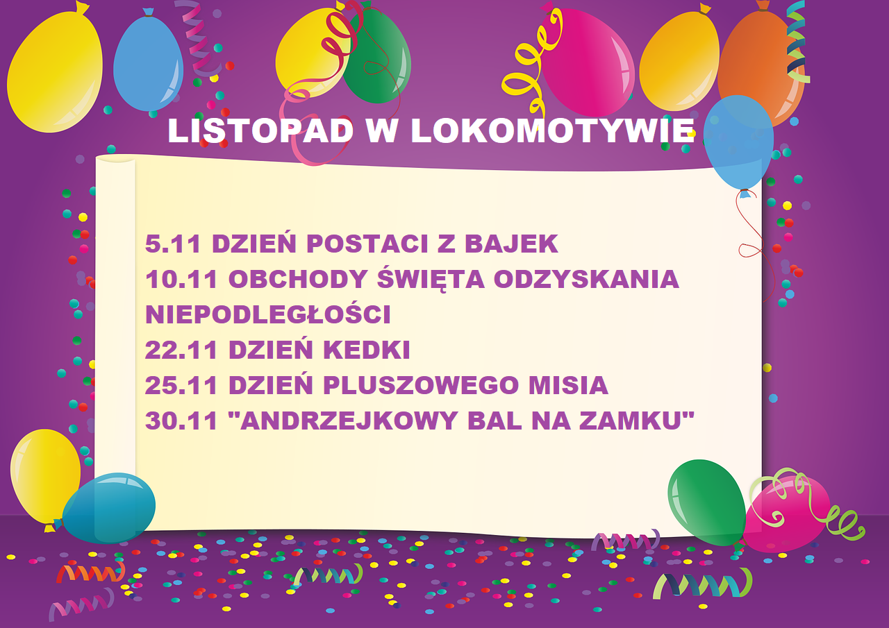 ROZKŁAD JAZDY LOKOMOTYWY NA LISTOPAD