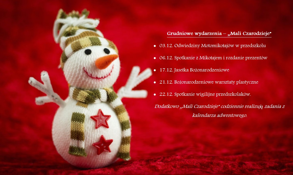 Grudniowe wydarzenia Małych Czarodziejów