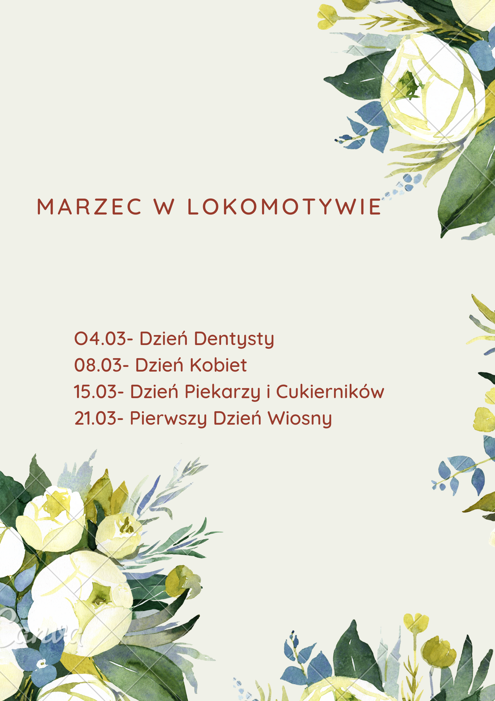 Kalendarz dni specjalnych MARZEC