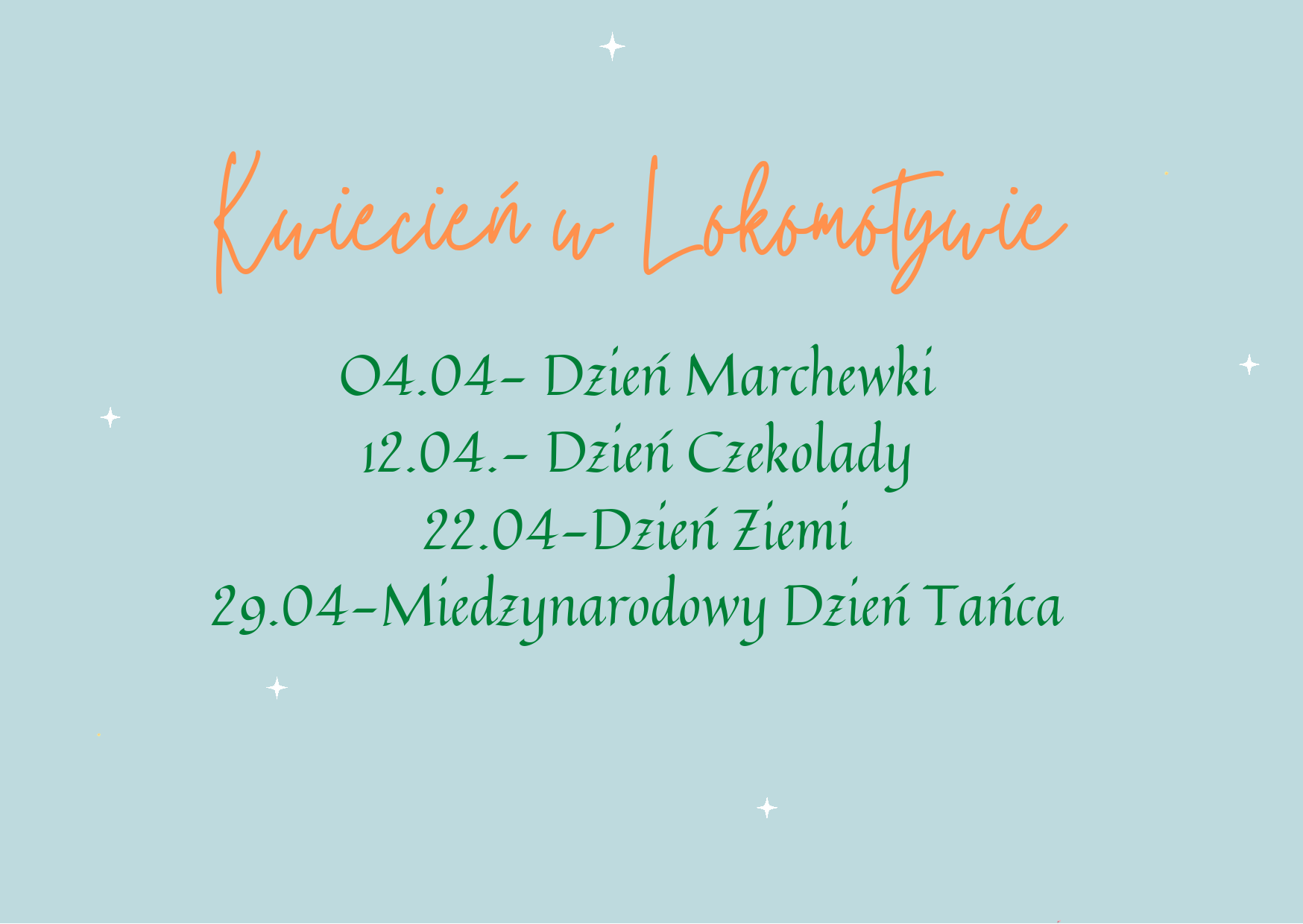 Kalendarz dni specjalnych KWIECIEŃ