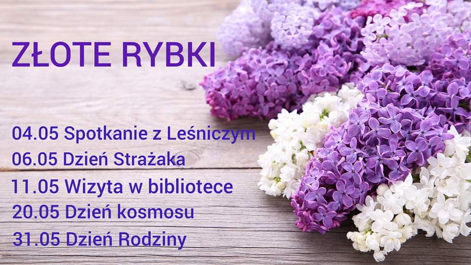 WAŻNE WYDARZENIA W NASZYM PRZEDSZKOLU- MAJ- ZŁOTE RYBKI 