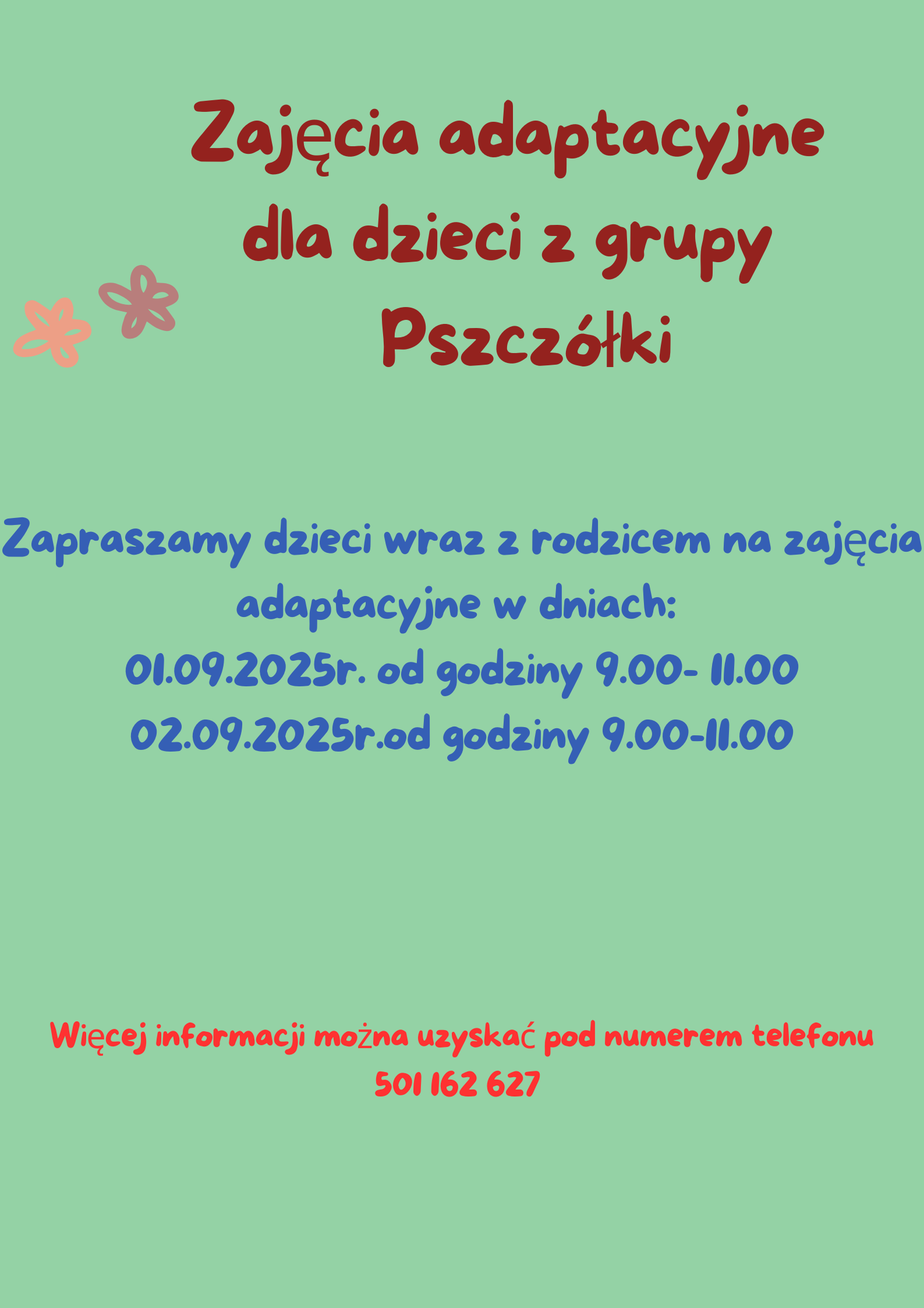 Zajęcia adaptacyjne w roku szkolnym 2025/2026