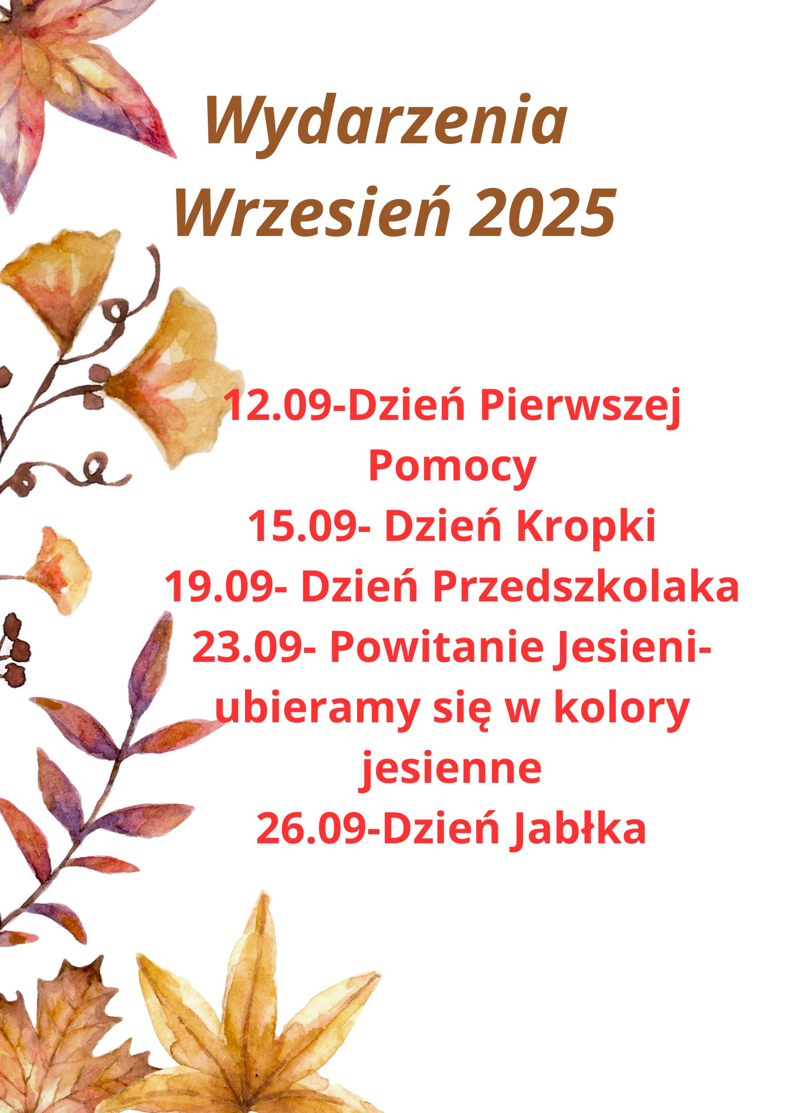Wydarzenia wrzesień 2025